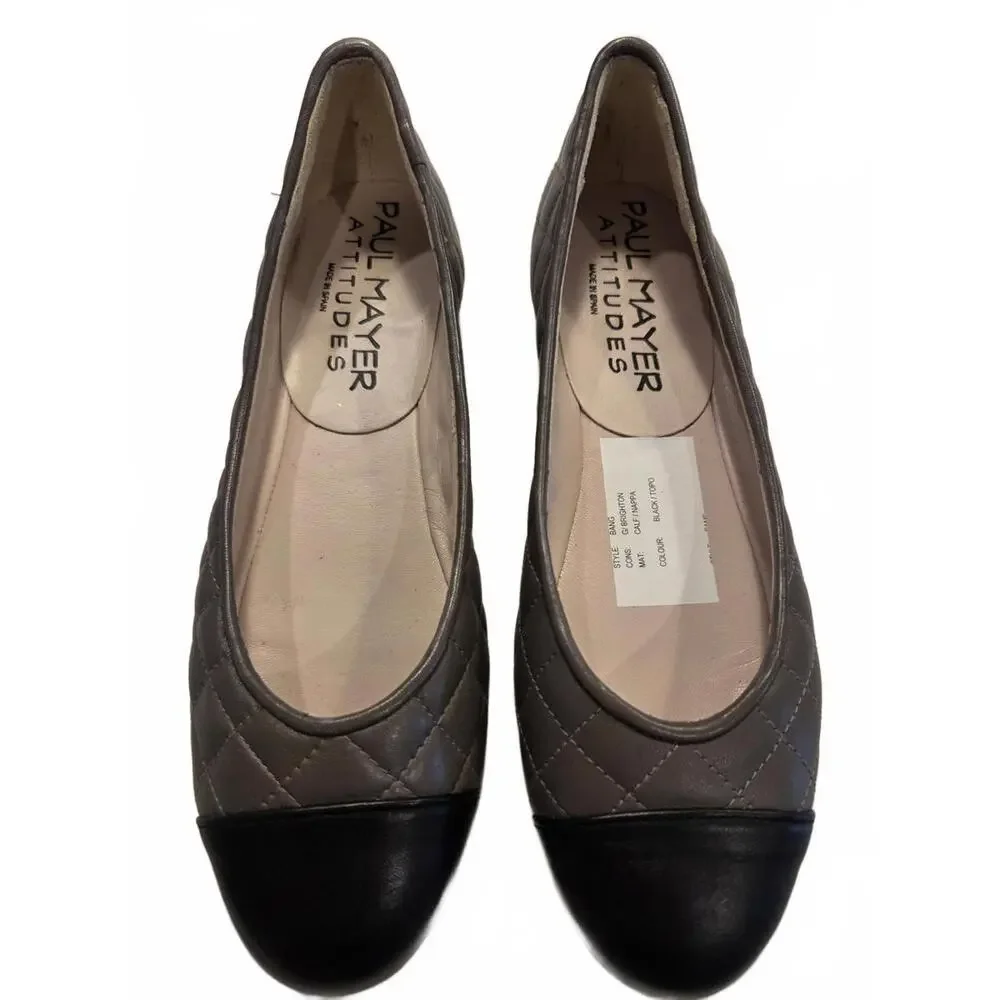 Paul Mayer Attitudes 'Cozy'‎ Quilted Leather Ballet Flat Size 7 NIB